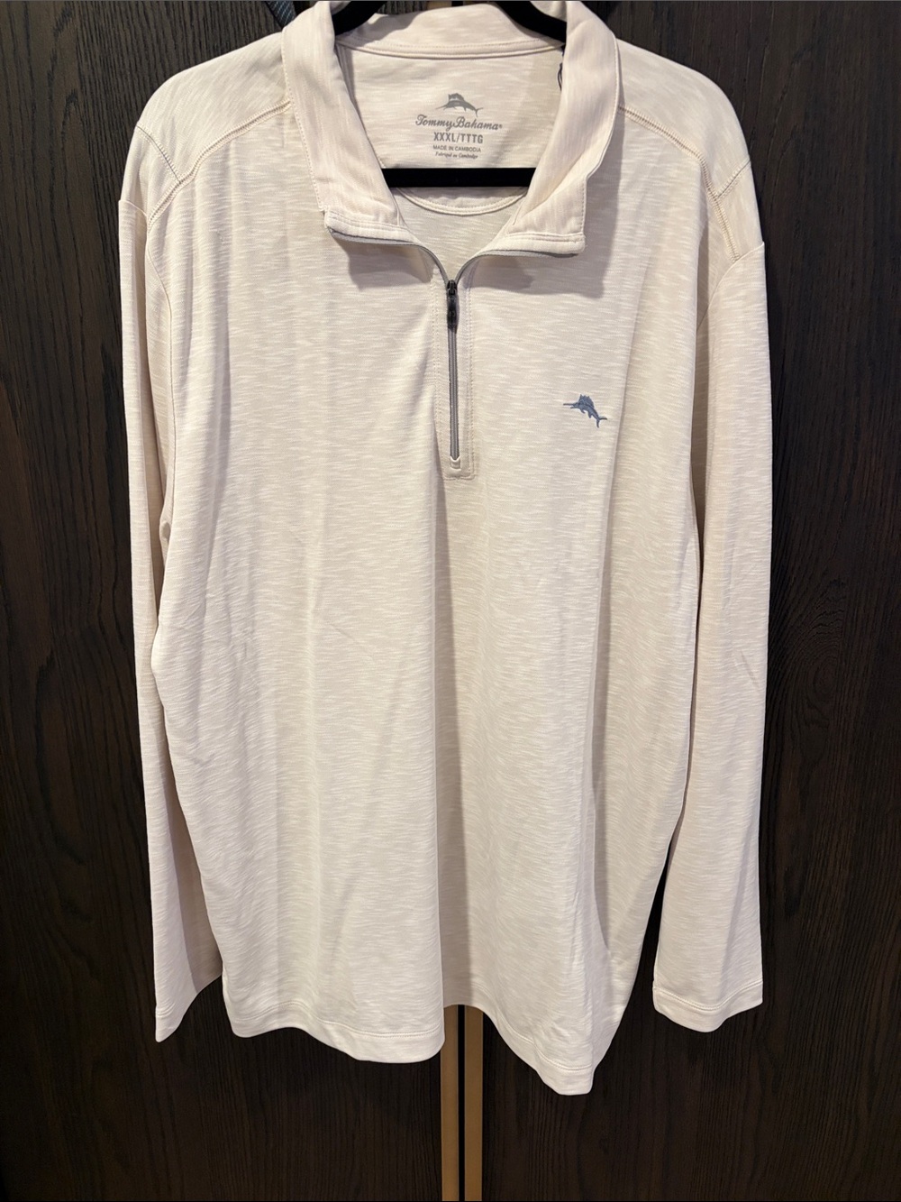 Tommy Bahama Light Beige/Off-White Quarter-Zip Pullover
